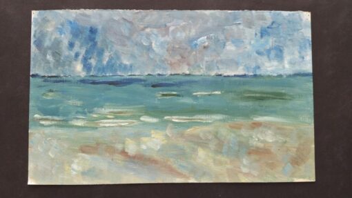 20th Century French Oil Painting A Storm Over the Sea - Image 2