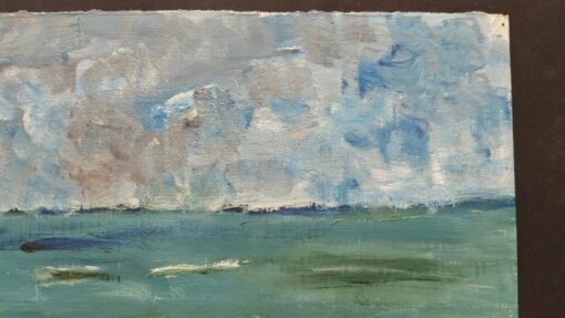 20th Century French Oil Painting A Storm Over the Sea - Image 4