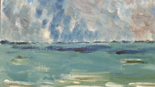 20th Century French Oil Painting A Storm Over the Sea - Image 7