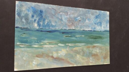 20th Century French Oil Painting A Storm Over the Sea - Image 10