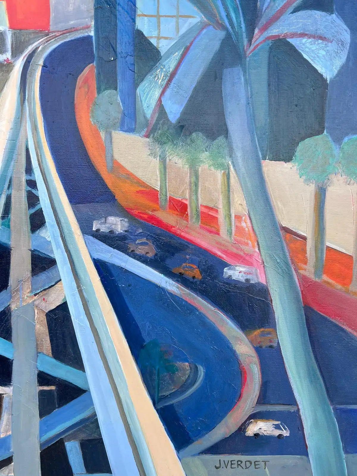 Huge French Contemporary Modernist Abstract Oil Painting Urban Jungle - Image 7