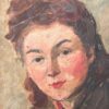Mid Century French Impressionist Oil Head & Shoulders Portrait Vintage Style