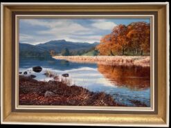 Rydal Water English Lake District Large Signed English Oil Painting Autumn Light