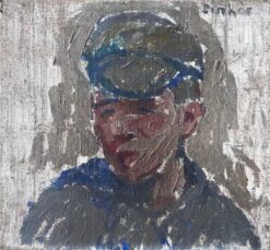 Dapper Young Male In Blue Cap Portrait Mid Century French Impressionist Painting
