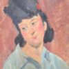 Mid Century French Impressionist Oil Head & Shoulders Portrait Vintage Woman
