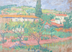 Provence Chateau Hidden In The Olive Grove Mid Century Impressionist Painting