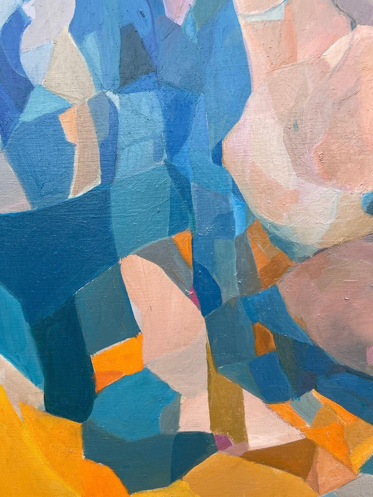 Huge French Contemporary Modernist Abstract Oil Painting Figurative Nude Woman - Image 6