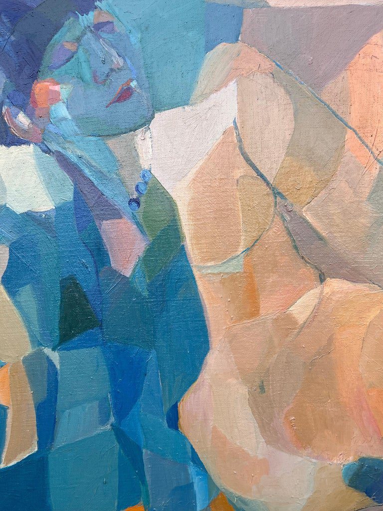 Huge French Contemporary Modernist Abstract Oil Painting Figurative Nude Woman - Image 9
