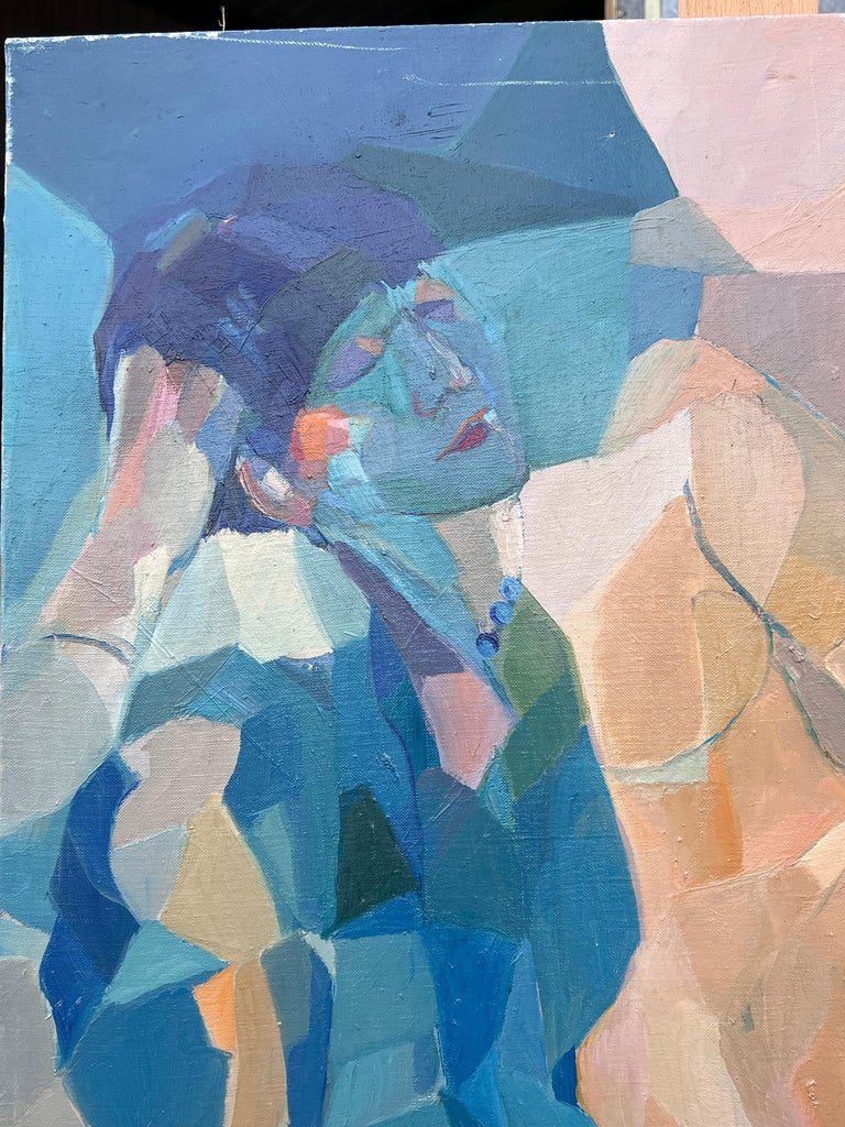 Huge French Contemporary Modernist Abstract Oil Painting Figurative Nude Woman - Image 10