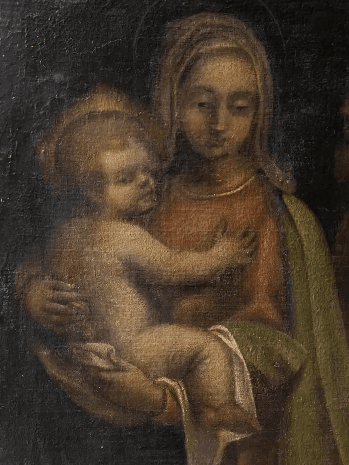 Fine 17th C Italian Old Master Oil Painting Madonna & Infant Christ with Joseph - Image 2