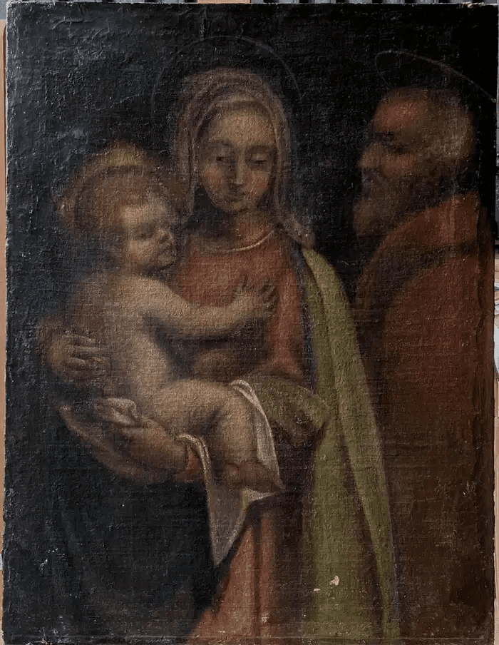 Fine 17th C Italian Old Master Oil Painting Madonna & Infant Christ with Joseph - Image 4
