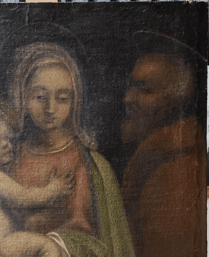 Fine 17th C Italian Old Master Oil Painting Madonna & Infant Christ with Joseph - Image 5