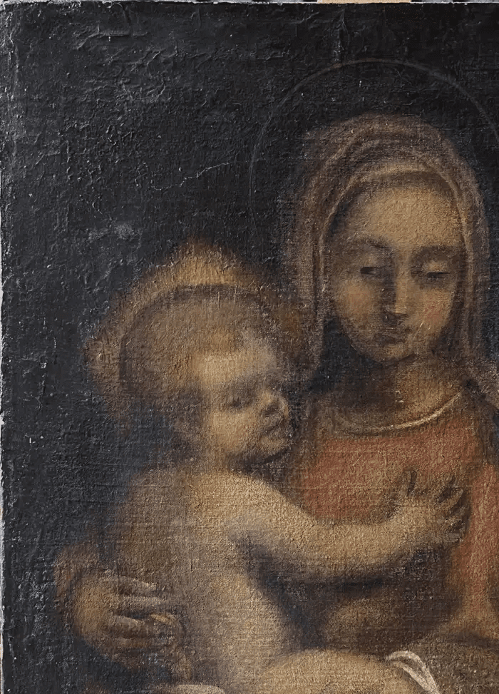 Fine 17th C Italian Old Master Oil Painting Madonna & Infant Christ with Joseph - Image 6