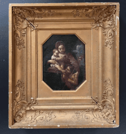 The Madonna with Christ Child & St. John Fine 18th Century Italian Old Master