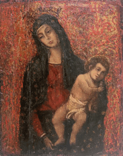 Fine 17th Century Italian Old Master Oil Painting Madonna with Christ Child