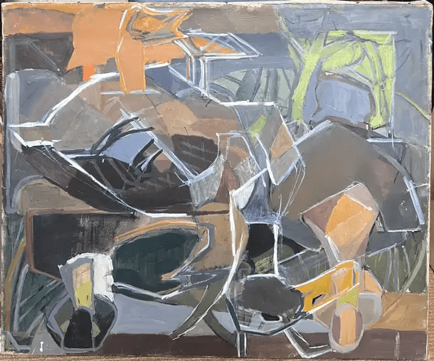 Fine 20th Century French Cubist Oil Painting Figurative Modernist - Image 2