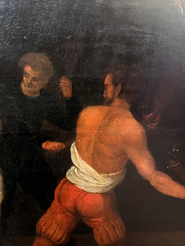 17th Century Flemish Baroque Old Master Oil on Panel Flagellation of Christ - Image 2