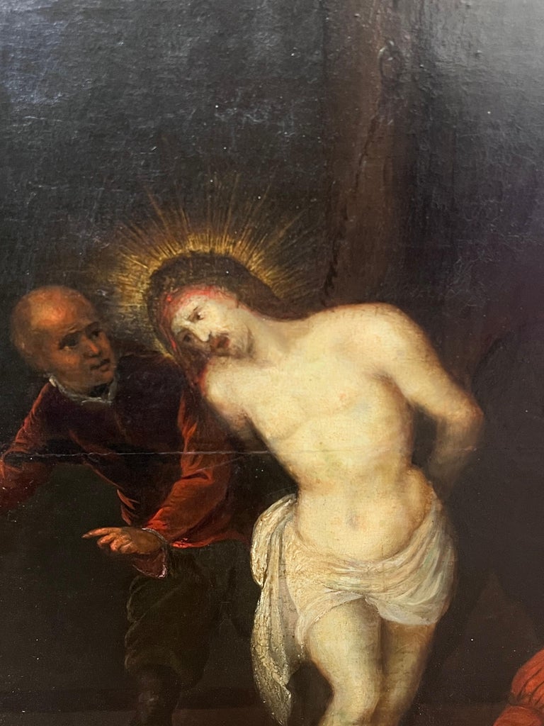 17th Century Flemish Baroque Old Master Oil on Panel Flagellation of Christ - Image 4