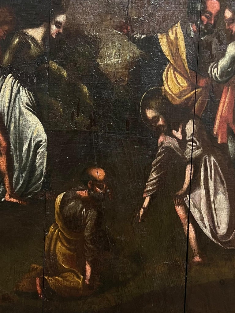 Large 17th Century Dutch Old Master Oil Painting on Wood Panel Biblical Scene - Image 3