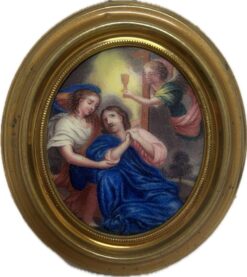 19th Century Italian Miniature Painting Christ Garden of Gethsemane Angels