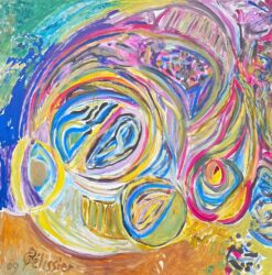 Vibrant Swirling Abstract with Bold Colours French 20th Century Painting