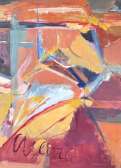 Huge French 20th Century Abstract Expression Painting 1980's Blur of Colors