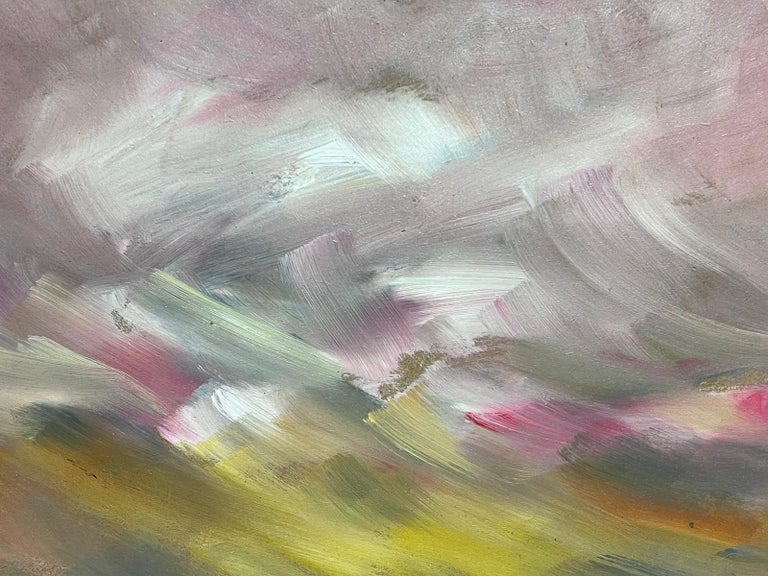 Grey Yellow and Pink Sky French Abstract Expressionist Oil - Image 5