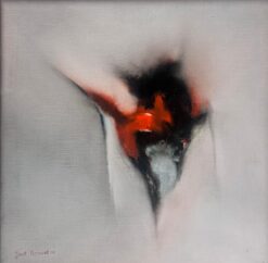 Red & Black French Abstract Expressionist Surrealist Oil Painting 20th century