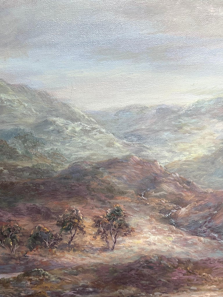 Huge Scottish Oil Painting Stags in Mountainous Autumn Landscape Signed Framed - Image 4