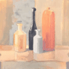 Fine 20th Century French Modernist Oil Painting Still Life Bottles & Vases