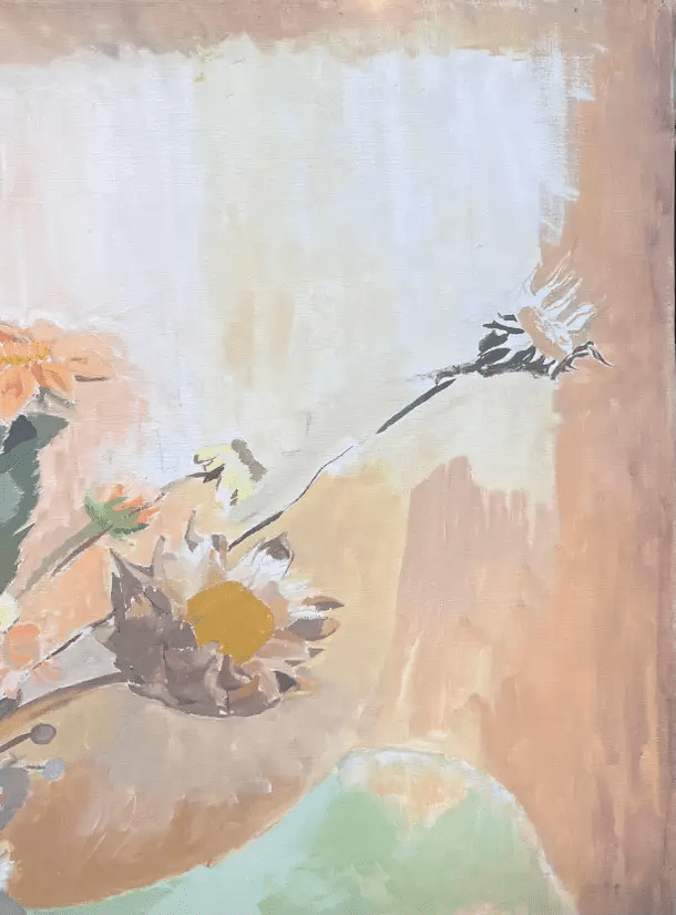 Large 20th Century French Modernist Oil Painting Vase of Flowers in Interior - Image 6