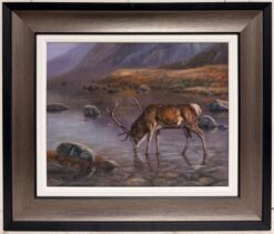 Majestic Scottish Stag in Highland Landscape Signed Original Oil Painting