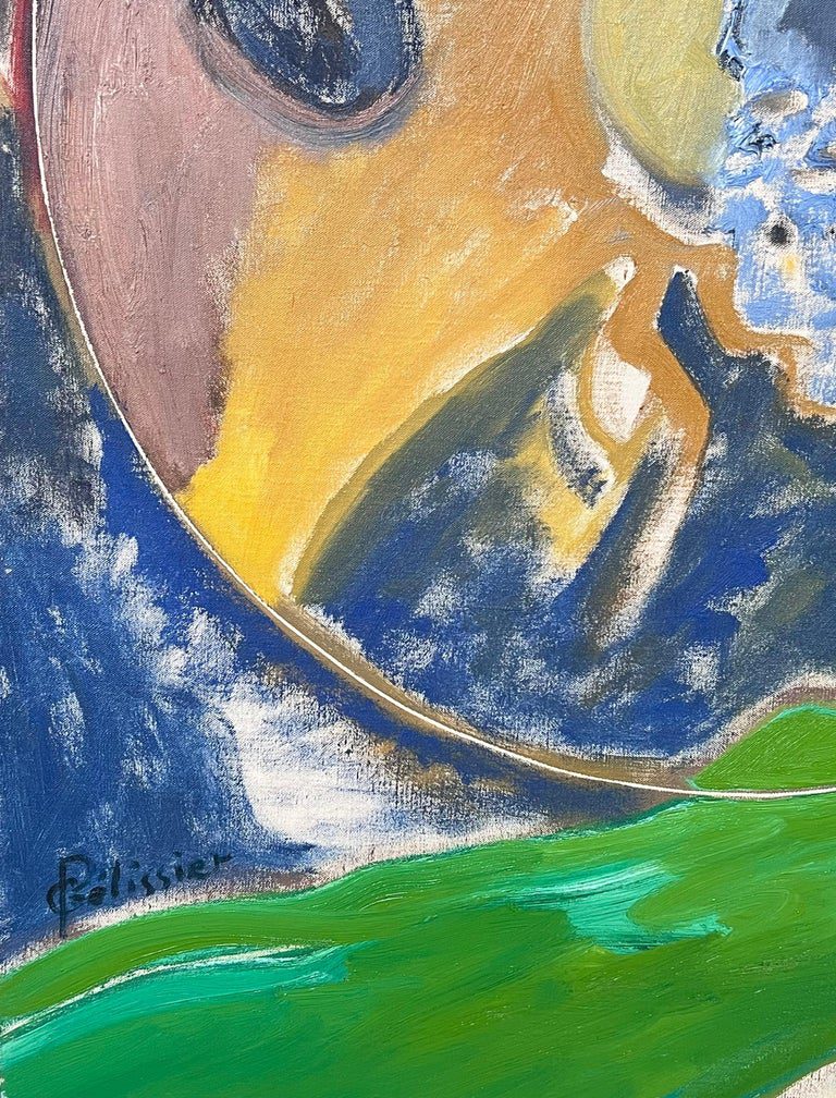 Bright & Colourful Overlapping Circles Abstract French 20th Century Painting - Image 5
