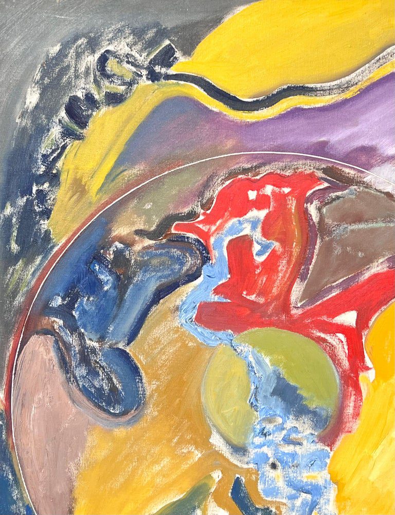 Bright & Colourful Overlapping Circles Abstract French 20th Century Painting - Image 6