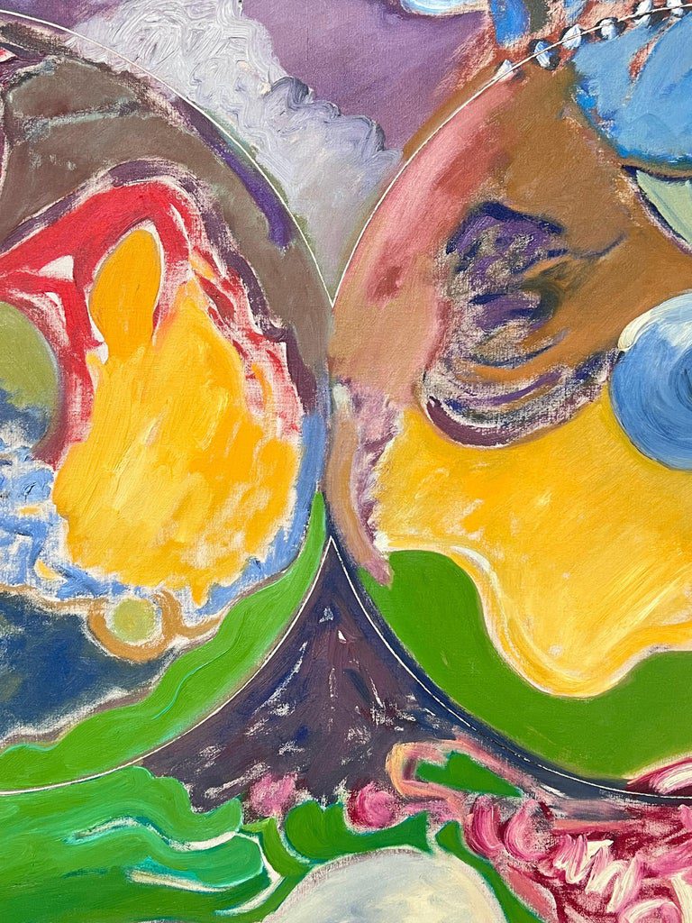 Bright & Colourful Overlapping Circles Abstract French 20th Century Painting - Image 8