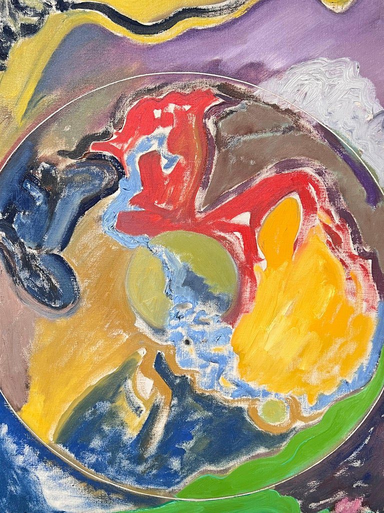Bright & Colourful Overlapping Circles Abstract French 20th Century Painting - Image 9