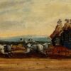 Fine Victorian English Oil Painting Coaching Scene Horses & Carriage signed