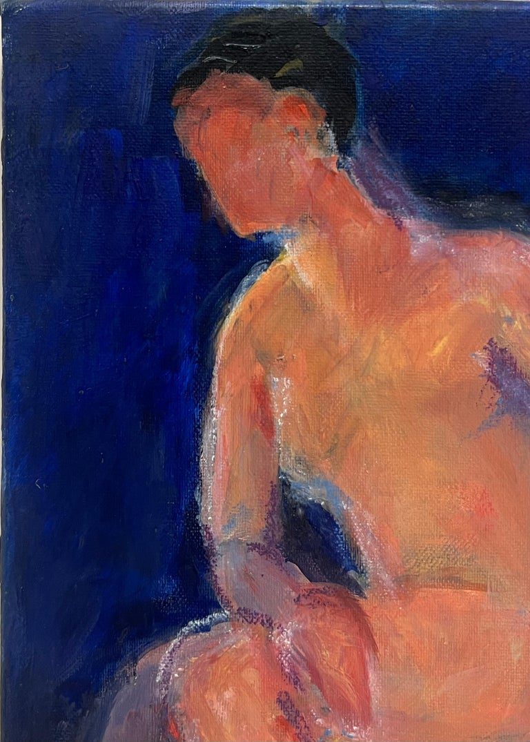 20th Century French Modernist Oil Painting Nude Woman Seated - Image 3