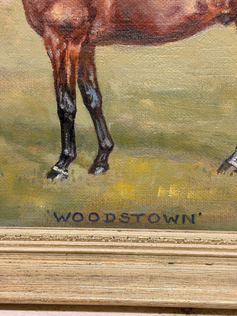 Fine British Equestrian Oil Painting Horse Standing in Landscape Original signed - Image 7
