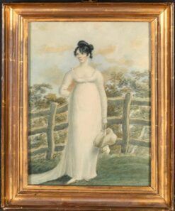 Fine 1800's Georgian Original Painting Portrait of Elegant Young Noble Lady