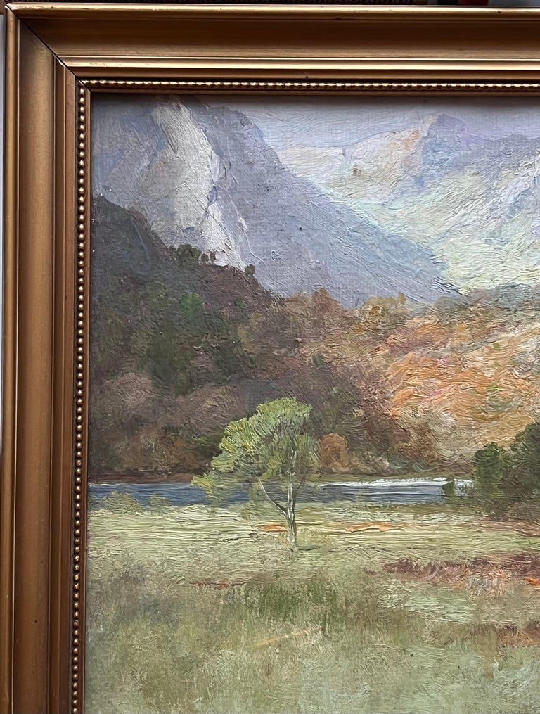 Antique Scottish Highlands Landscape Signed Oil Painting Gilt Frame - Image 5