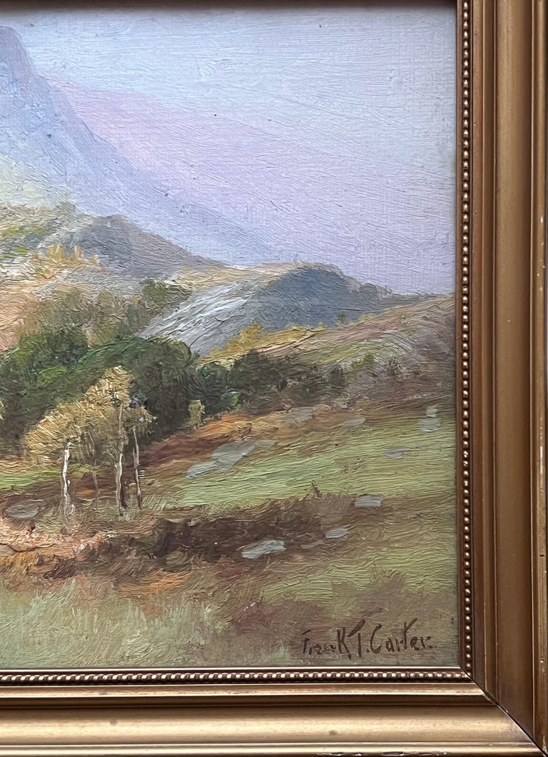 Antique Scottish Highlands Landscape Signed Oil Painting Gilt Frame - Image 6