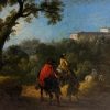 Fine 17th Century Flemish Baroque Old Master Oil Painting Figures in Landscape