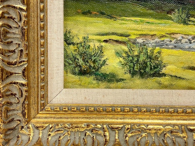 Signed Scottish Oil Sunny Highland River Landscape in Summer, framed original - Image 6