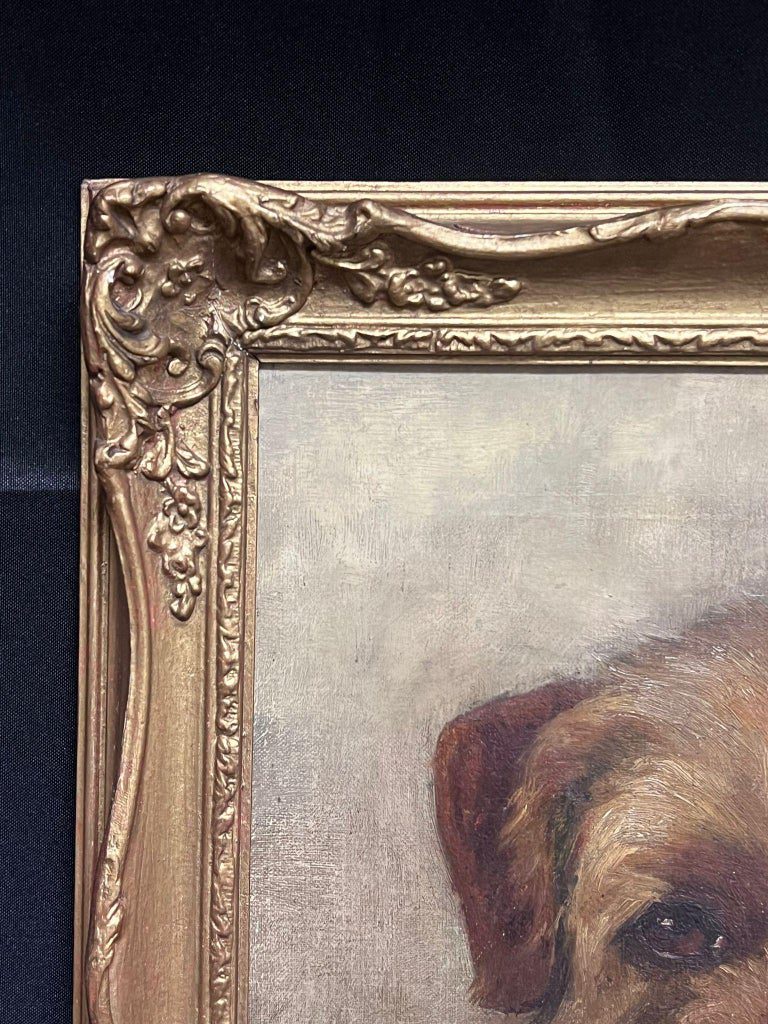 Border Terrier Portrait Signed Oil on Canvas Framed 20th Century - Image 5