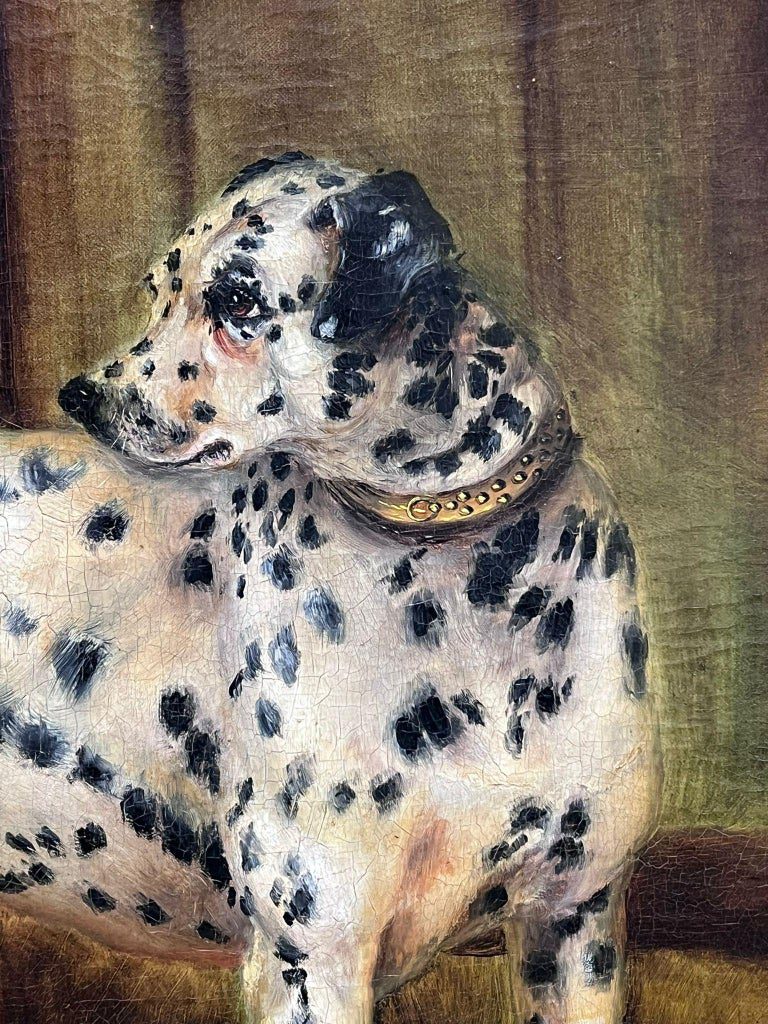 Dalmatian Dog Oil Painting, Signed 1896, Framed, British Antique - Image 3