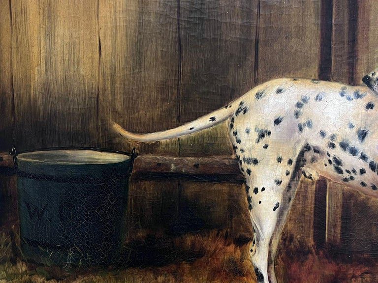 Dalmatian Dog Oil Painting, Signed 1896, Framed, British Antique - Image 6