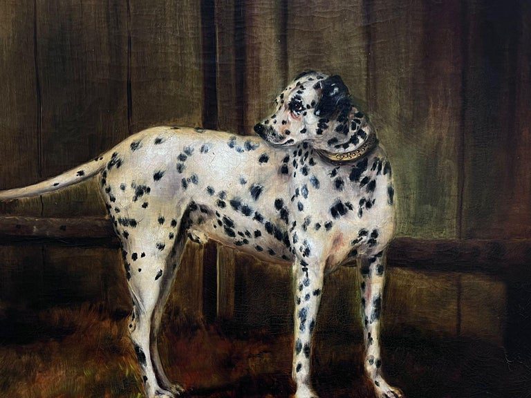 Dalmatian Dog Oil Painting, Signed 1896, Framed, British Antique - Image 7