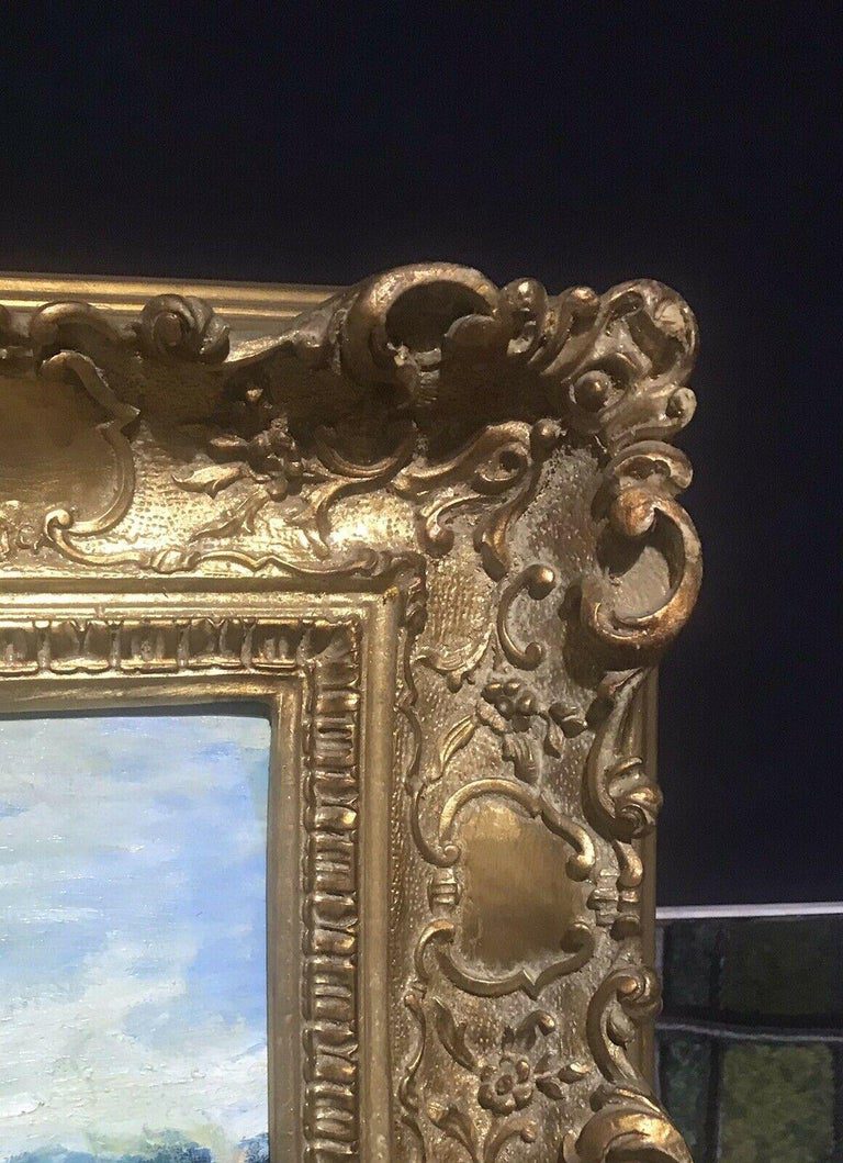 Provencal River Landscape Post Impressionist Oil Painting in Ornate Gilt Frame - Image 3