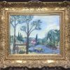 Provencal River Landscape Post Impressionist Oil Painting in Ornate Gilt Frame